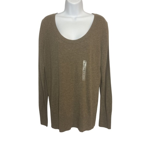 Old Navy Sweaters - Old Navy Womens Sweater Large Brown Pullover Scoop Neck Heart Lightweight Casual